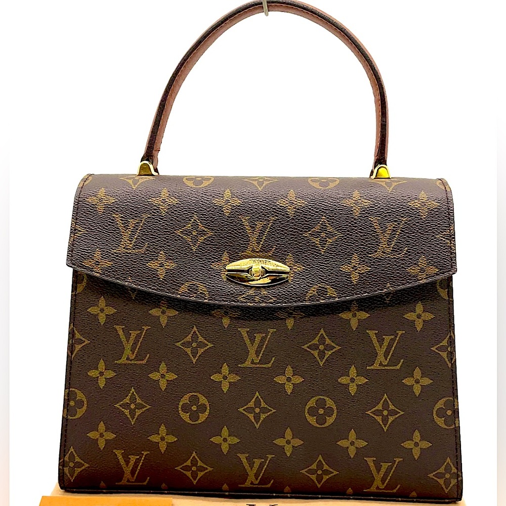 Louis Vuitton Brown and Gold Monogram Satchel malesherbes